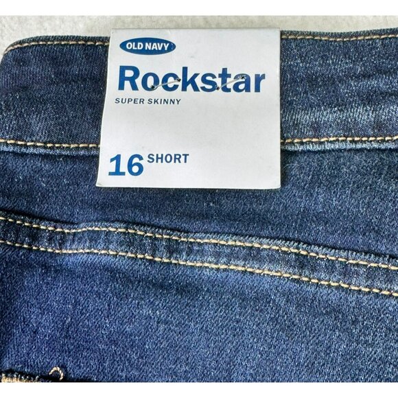 NEW Old Navy Rockstar Super Skinny Jeans 16 Short Womens Denim Stretch Blue - Picture 6 of 7